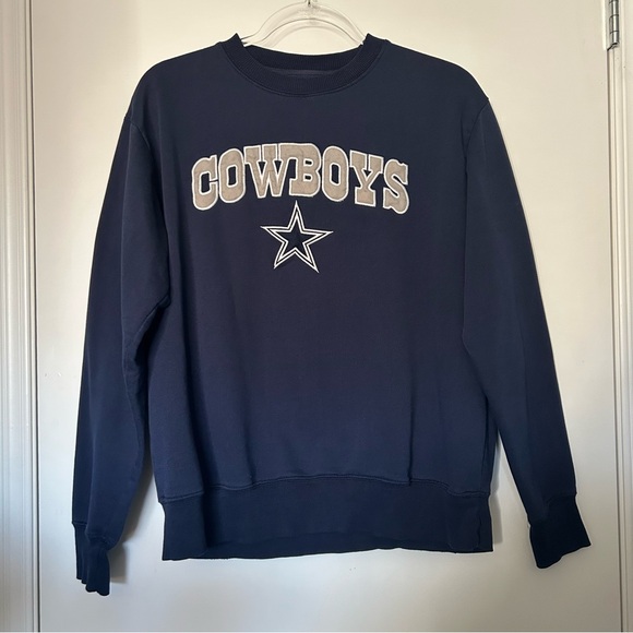 Cowboys Lightweight Navy Blue Crewneck Sweater - Picture 3 of 11
